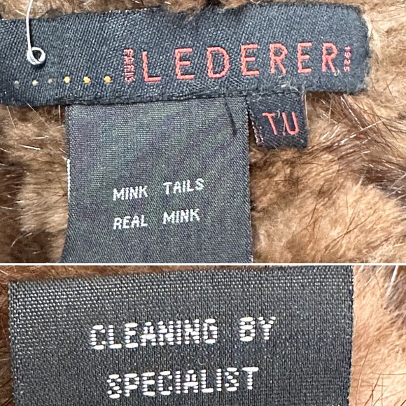 Woven/Knit Genuine Mink Fur Jacket, Shawl or Stole w/Ruffled Neckline - Picture 3 of 10